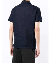 Emporio Armani Geometric Jacquard Cotton Polo Shirt