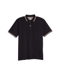 Eleventy Giza Cotton Polo In Navy Camel White At Nordstrom