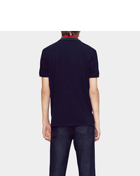 Gucci Cotton Piquet Polo Shirt With Web Collar Detail
