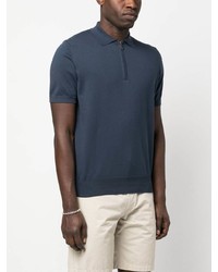 Canali Half Zip Cotton Polo Shirt