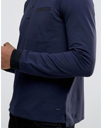 Hugo Boss Hugo By Long Sleeve Polo Contrast Collar Cuff