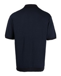 Man On The Boon. Jacquard Pattern Knitted Polo Shirt