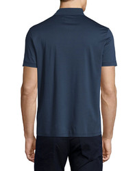 Hugo Boss Knit Polo Shirt Wcontrast Placket Navy