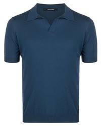 Tagliatore Knitted Open Collar Polo Shirt