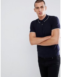 Celio Knitted Polo Shirt With Contrast Tipping