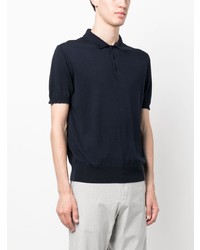 Canali Knitted Short Sleeve Polo Shirt