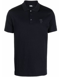 Karl Lagerfeld Logo Embroidered Cotton Polo Shirt