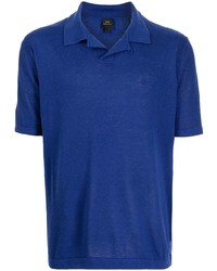 Armani Exchange Logo Embroidered Fine Knit Polo Shirt