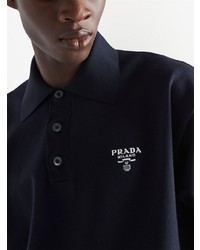 Prada Logo Embroidered Wool Polo Shirt