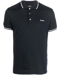 Z Zegna Logo Print Cotton Polo Shirt