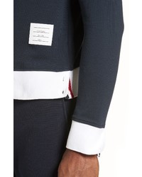 Thom Browne Long Sleeve Pique Polo