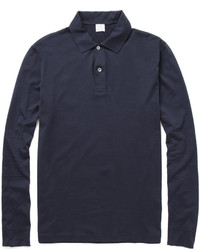 Sunspel Long Sleeved Cotton Jersey Polo Shirt