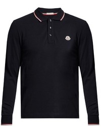 Moncler Long Sleeved Cotton Polo Shirt