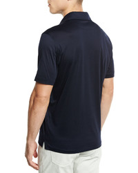 Ermenegildo Zegna Mercerized Cotton Polo Shirt Navy
