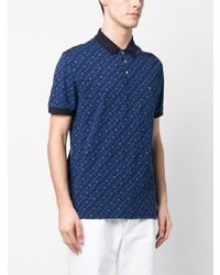 Tommy Hilfiger Monogram Pattern Cotton Polo Shirt