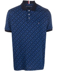 Tommy Hilfiger Monogram Pattern Cotton Polo Shirt
