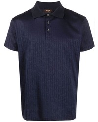 Moorer Monogram Pattern Cotton Polo Shirt