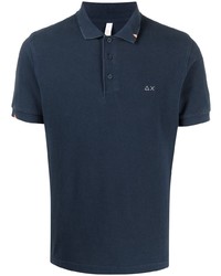 Sun 68 Motif Embroidered Polo Shirt