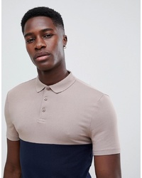 ASOS DESIGN Muscle Fit Polo Shirt With Contrast Yoke In Navy