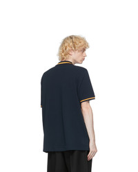 Loewe Navy Anagram Embroidered Polo