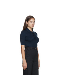 Proenza Schouler Navy And Black Knit Marl Polo