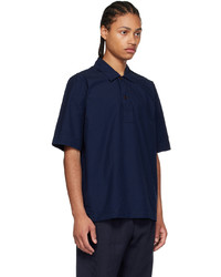 Mhl By Margaret Howell Navy Organic Cotton Polo