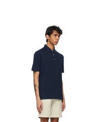 Isaia Navy Pique Polo Shirt