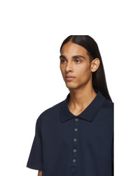 Thom Browne Navy Relaxed Fit Polo