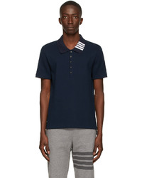 Thom Browne Navy Ribbed Polo