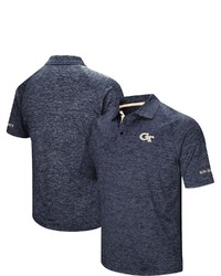 Colosseum Navy Tech Yellow Jackets Down Swing Polo In Heather Navy At Nordstrom
