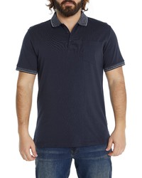 Johnny Bigg Newport Tipped Cotton Pocket Polo In Navy At Nordstrom