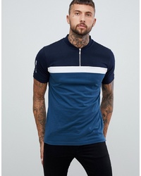 Nicce London Nicce Campus Polo Shirt In Blue With Logo