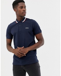 Jack & Jones Originals Polo With Logo And Tipped Collar In Navy