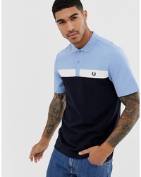 Fred Perry Panel Polo In Navy