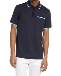 BOSS Parlay Tipped Pocket Polo In Dark Blue At Nordstrom