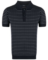 Paul & Shark Patterned Intarsia Knit Polo Shirt