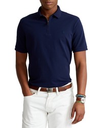 Polo Ralph Lauren Pique Zip Polo In French Navy At Nordstrom