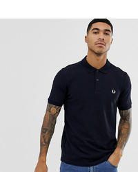 Fred Perry Plain Polo Shirt In Navy At Asos