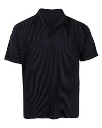 Homme Plissé Issey Miyake Pliss Effect Open Collar Polo Shirt