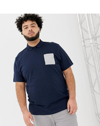 ASOS DESIGN Plus Relaxed Polo Shirt With Contrast Pocket In Navy