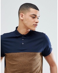 ASOS DESIGN Polo Shirt With Contrast Yoke And Roll Sleeve In Twisted Jersey