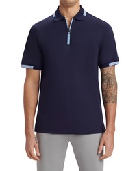 Bugatchi Quarter Zip Polo In Navy At Nordstrom