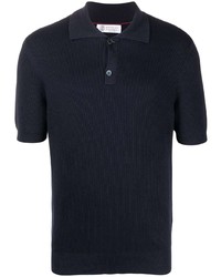 Brunello Cucinelli Rib Knit Polo Shirt