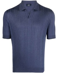 Barba Ribbed Knit Polo Shirt