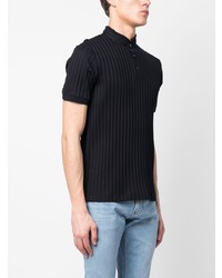 Emporio Armani Ribbed Knit Short Sleeve Polo Shirt
