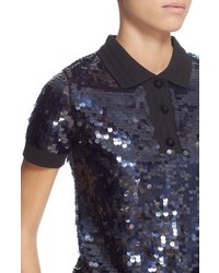 Carven Sequined Polo Top