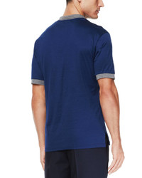 Alexander McQueen Short Sleeve Logo Polo Blue