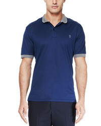 Alexander McQueen Short Sleeve Logo Polo Blue