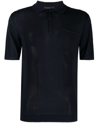 Emporio Armani Short Sleeved Silk Polo Shirt