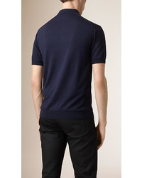 Burberry Silk Knitted Cashmere Polo Shirt